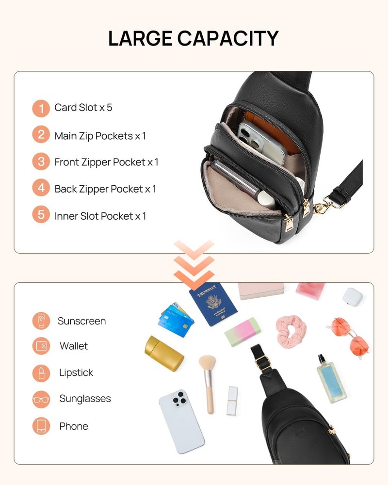Telena Crossbody Bags for Women Leather Cross Body Sling Bag for Woman Travel - Image 3